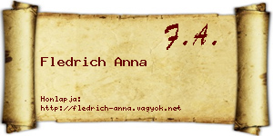 Fledrich Anna névjegykártya